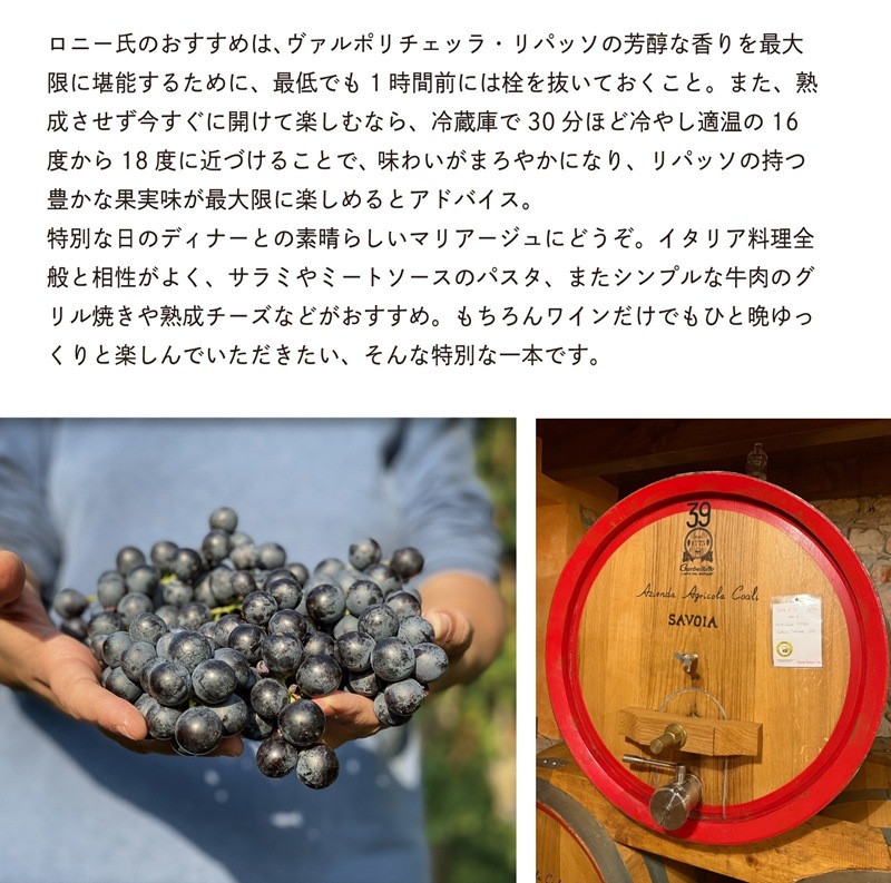 ヴァルポリチェッラ リパッソ クラッシコ スペリオーレ DOC「ロニー・クインタレッリ」スペシャルエディション