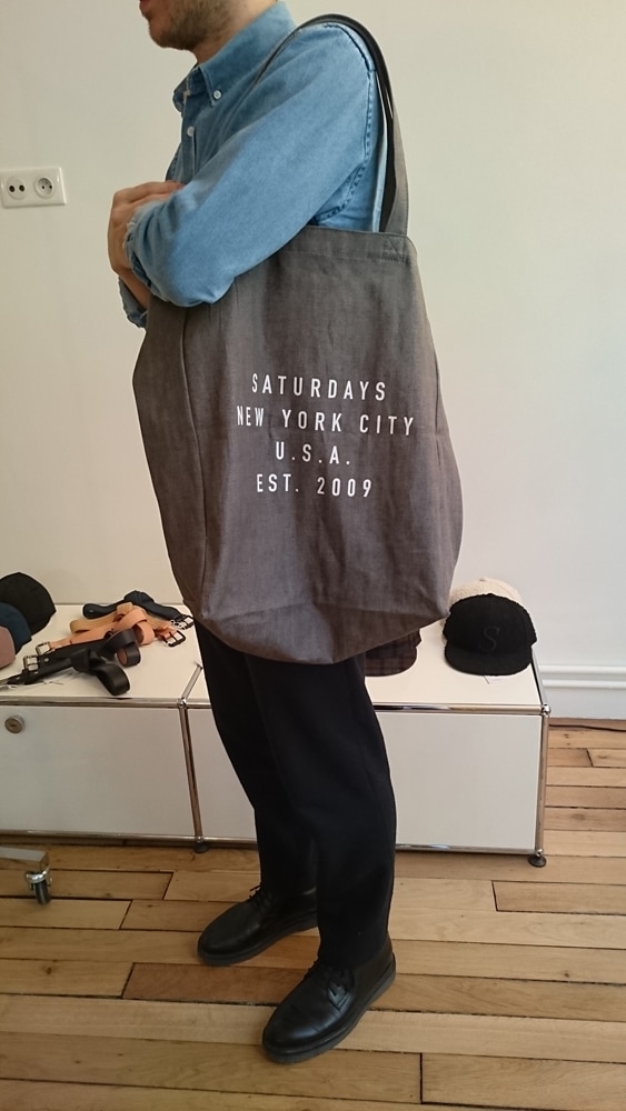 SPRING 2018 SATURDAYS NEW YORK CITY ESTABLISHED USA TOTE / ǡ USA ֥å ȡȥХå (KHAKI)