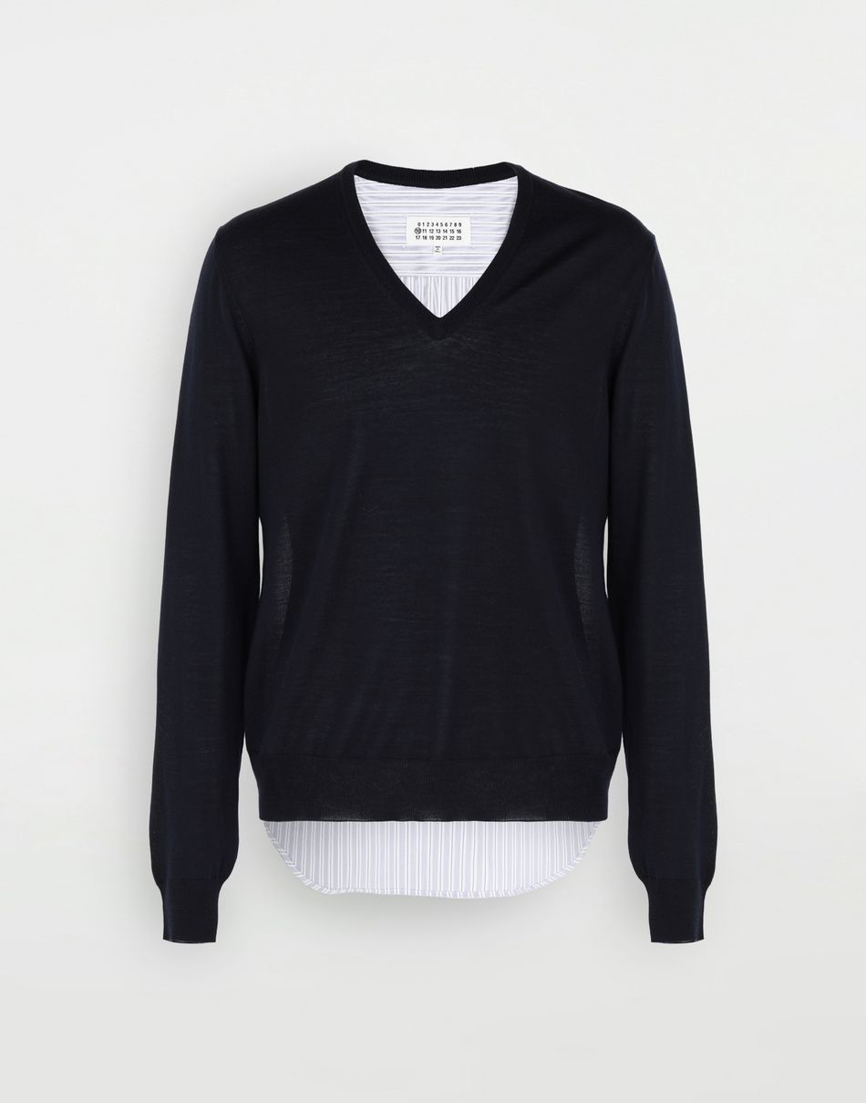 MAISON MARGIELA SPLICED KNIT (NAVY) S50HA0941/ �᥾��ޥ른���� ���ץ饤�� �˥åȡ������