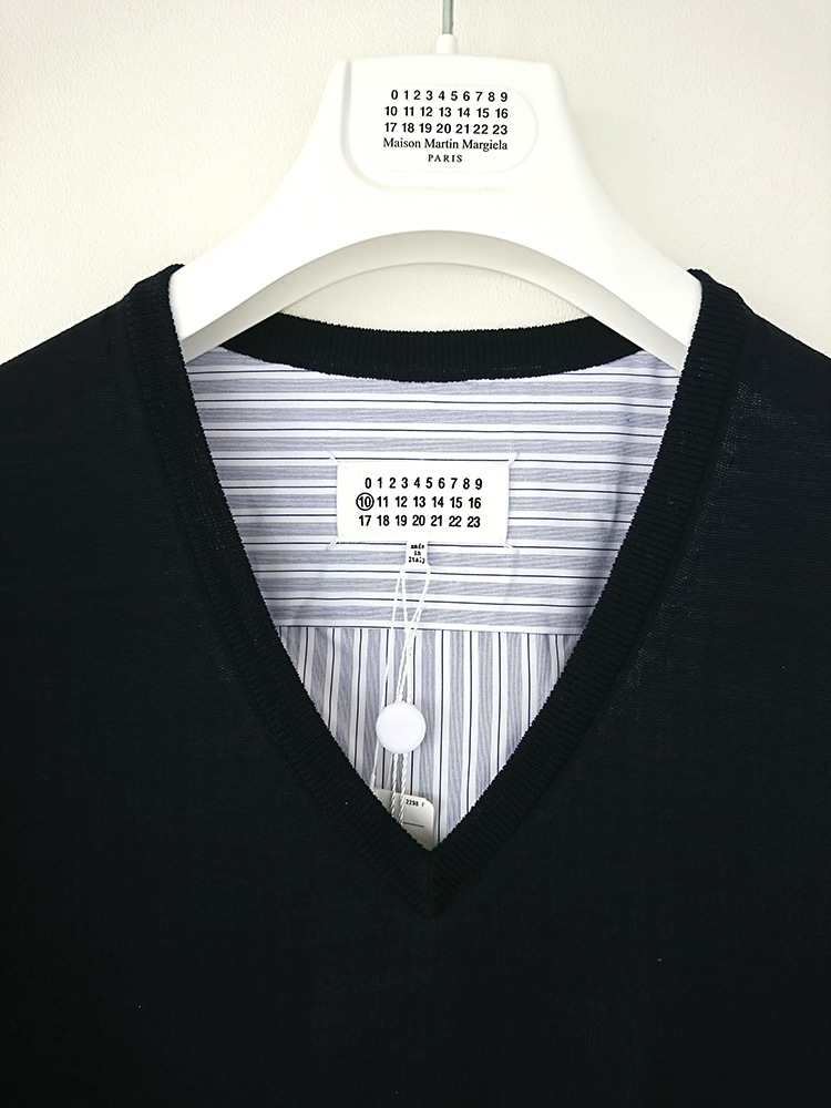 MAISON MARGIELA SPLICED KNIT (NAVY) S50HA0941/ �᥾��ޥ른���� ���ץ饤�� �˥åȡ������