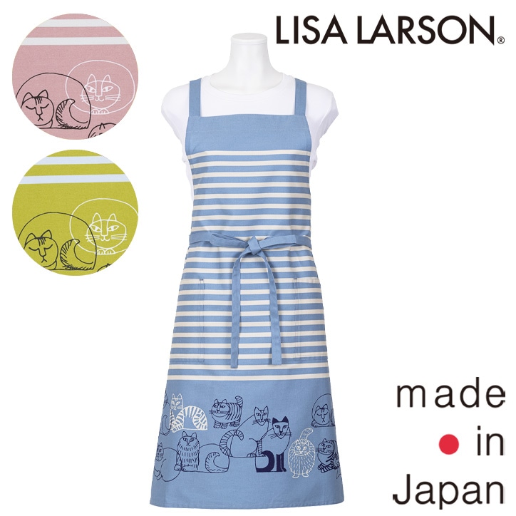 LISA LARSON】リサ ラーソン スケッチねこたち(ボーダー) 前結び