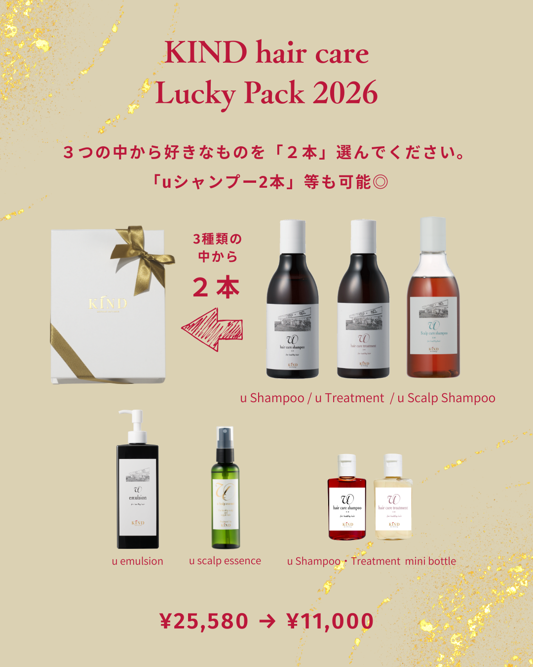 ★選べる福袋★【大特価】KIND hair care LUCKY  PACK 2026 【25,580円→11,000円】