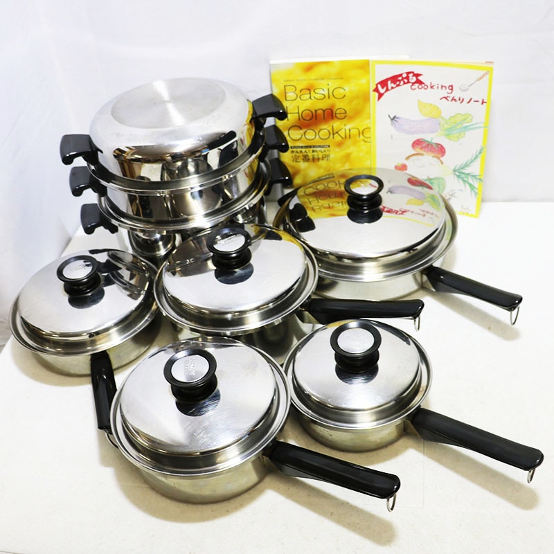 人気物 Amway 新品 IH対応 アムウェイ 大ソースパン レシピ付き@