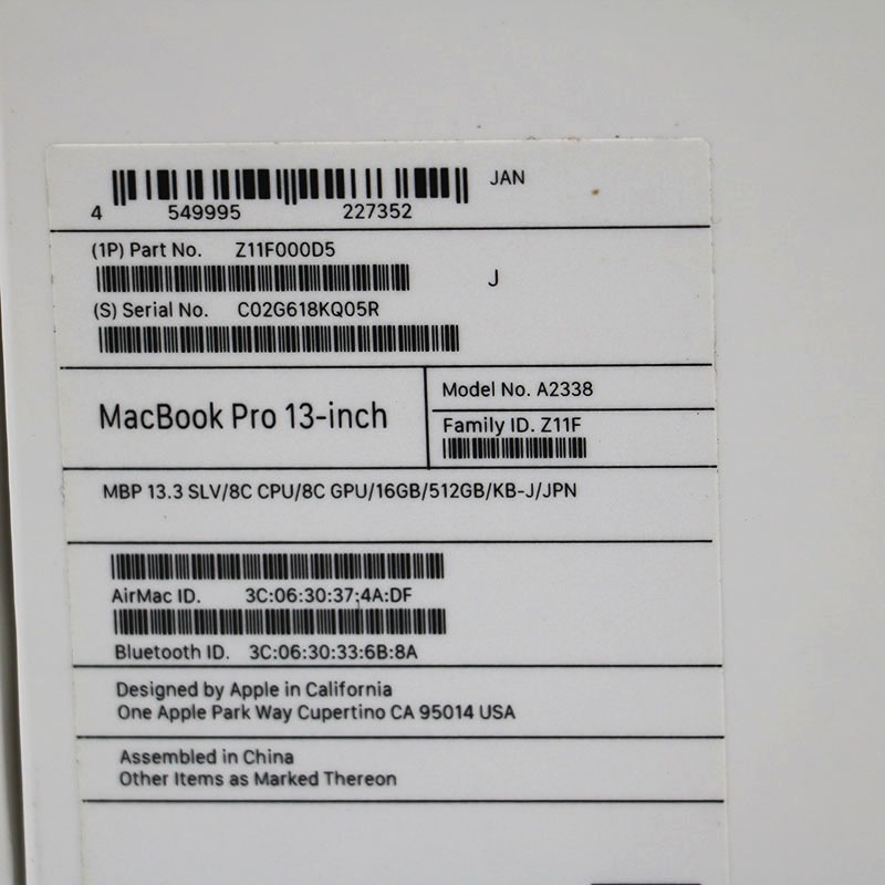  Apple MacBook Pro 13 M1 2020 M1/16GB/SSD 512GB 54 Ȣ 