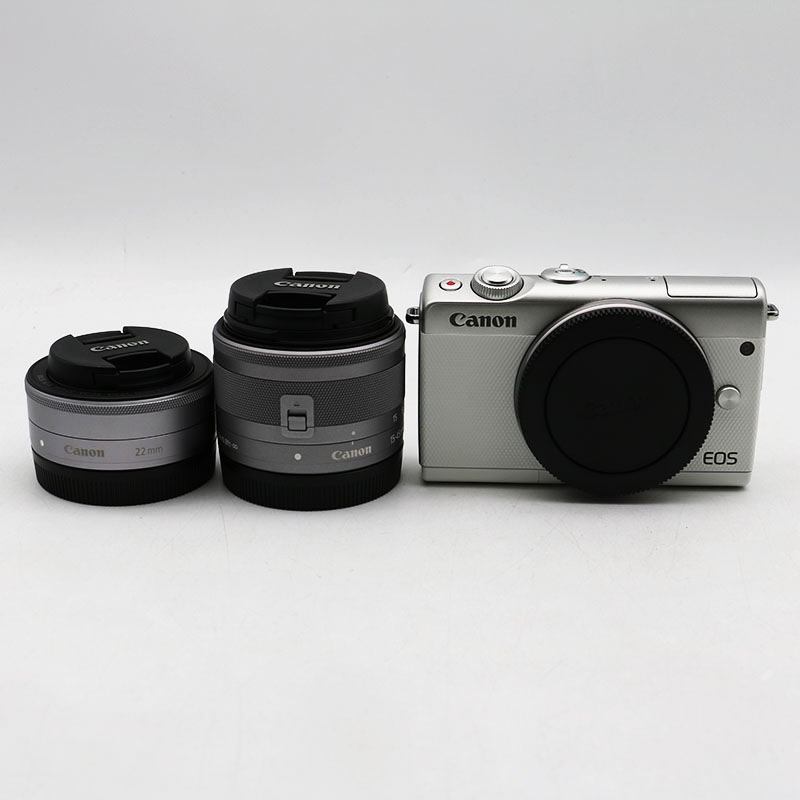 Canon EOS M100レンズキット新品同様グレー 心地よかっ