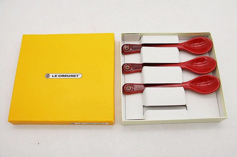 ◇新古品 ル・クルーゼ スプーン 3本セット レッド 910138-00 | 生活 