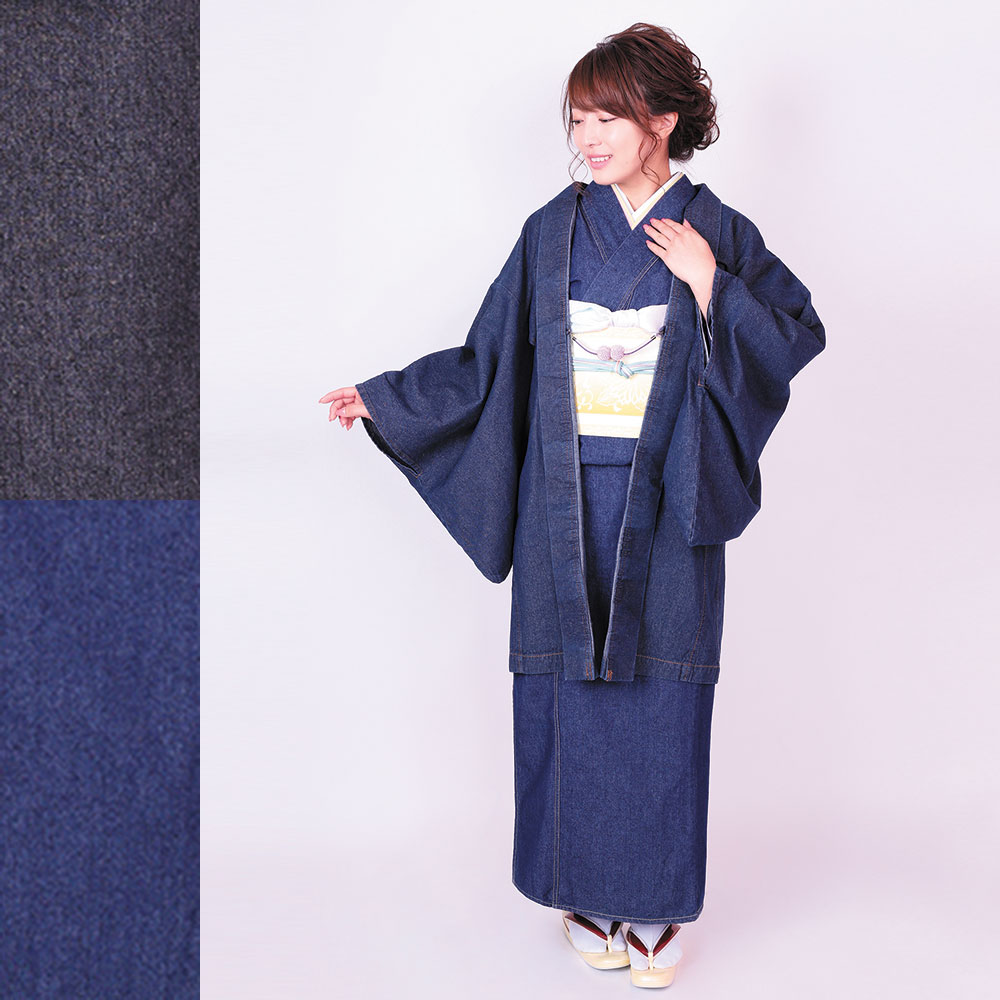 デニム着物 クラッシュタイプ 巡-MEGURU- レディース 撮さ