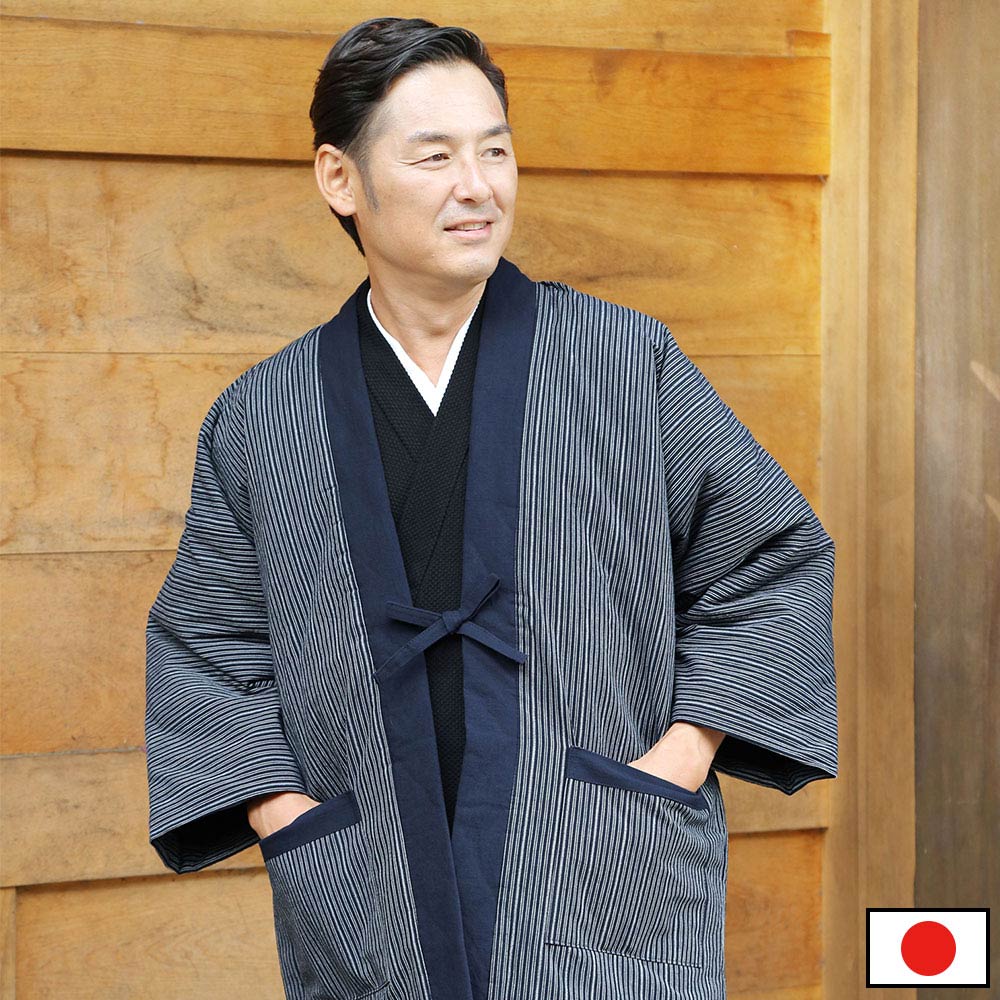 亀田縞紳士はんてん 紺(M-L) | すべての商品 | 作務衣の専門館 『伝統