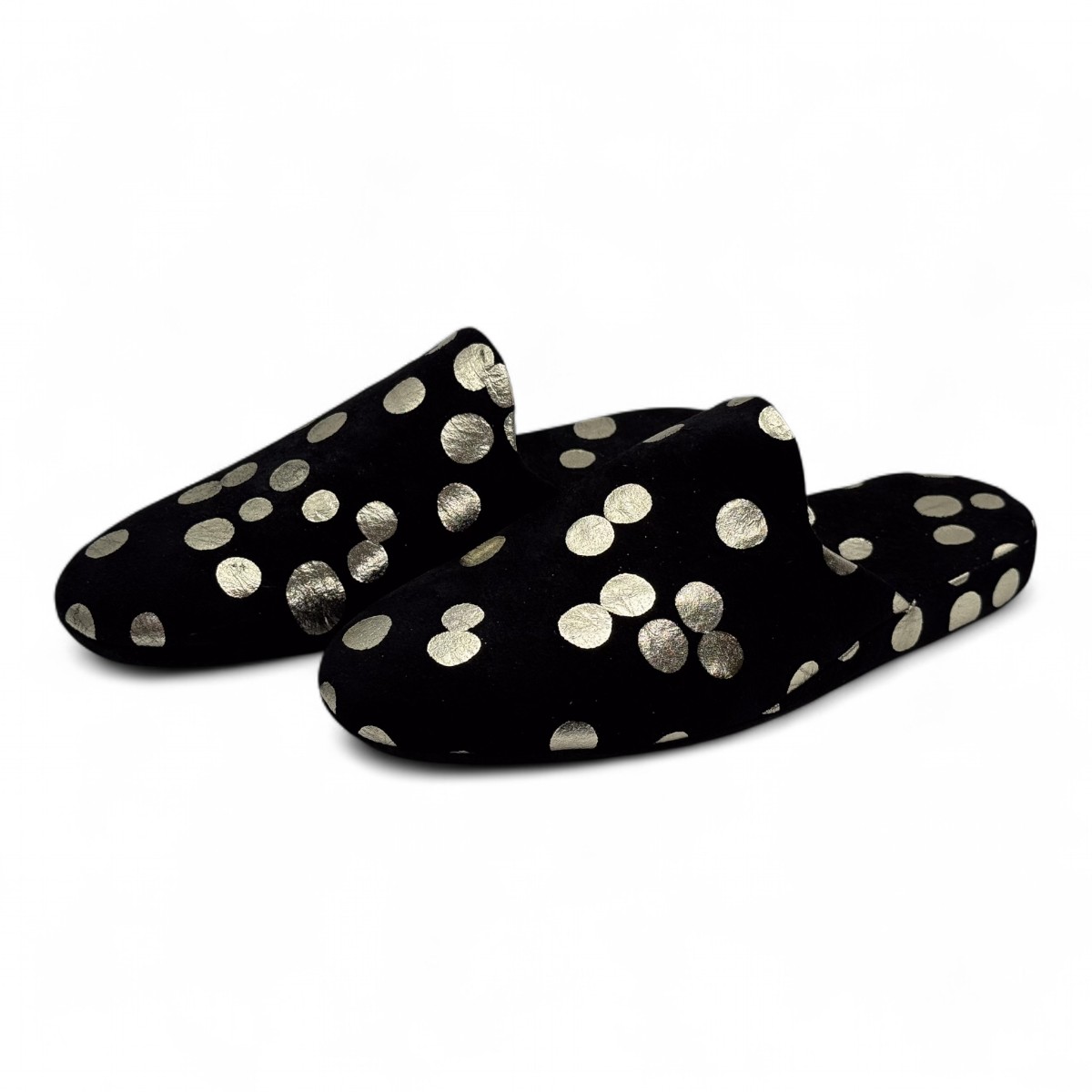 【10,000円引きクーポン 即日発送・限定1足・送料無料】 サナックス ０３０７ 水玉ブラック23cm 皇室職人の高級スリッパ ・シューズ