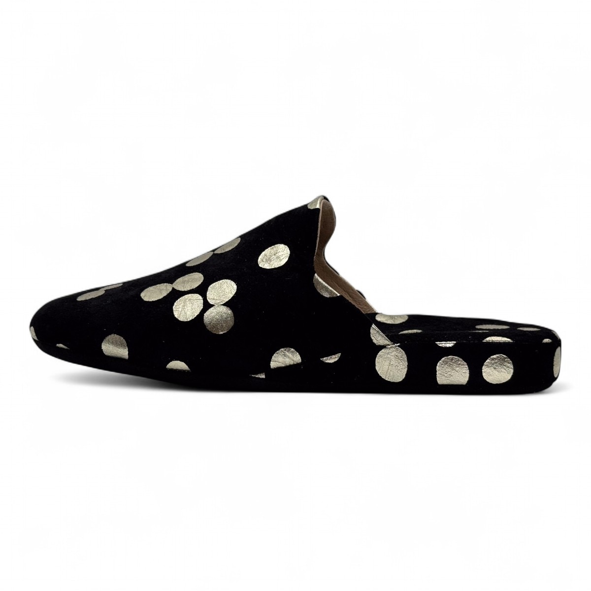 【10,000円引きクーポン 即日発送・限定1足・送料無料】 サナックス ０３０７ 水玉ブラック23cm 皇室職人の高級スリッパ ・シューズ