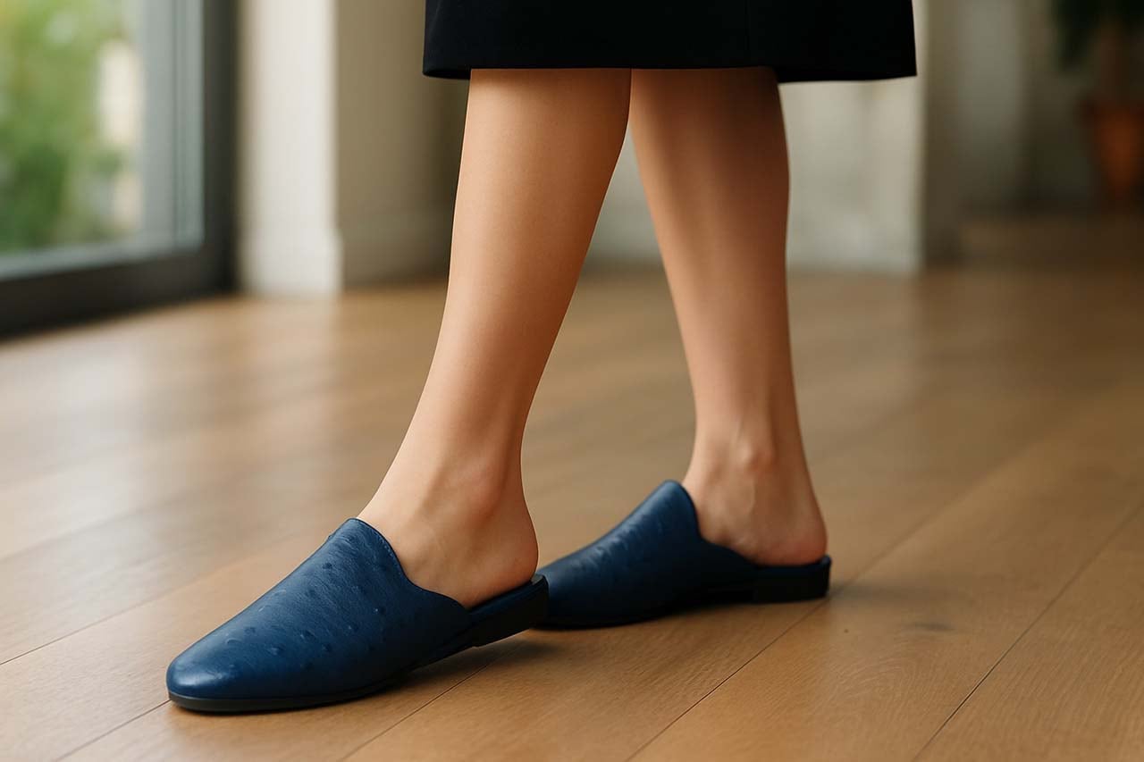 【10,000円引きクーポン 即日発送・限定各サイズ1足・送料無料】咲 Saki（サキ）｜皇室職人の高級スリッパ ブルー22.5~24.5cm