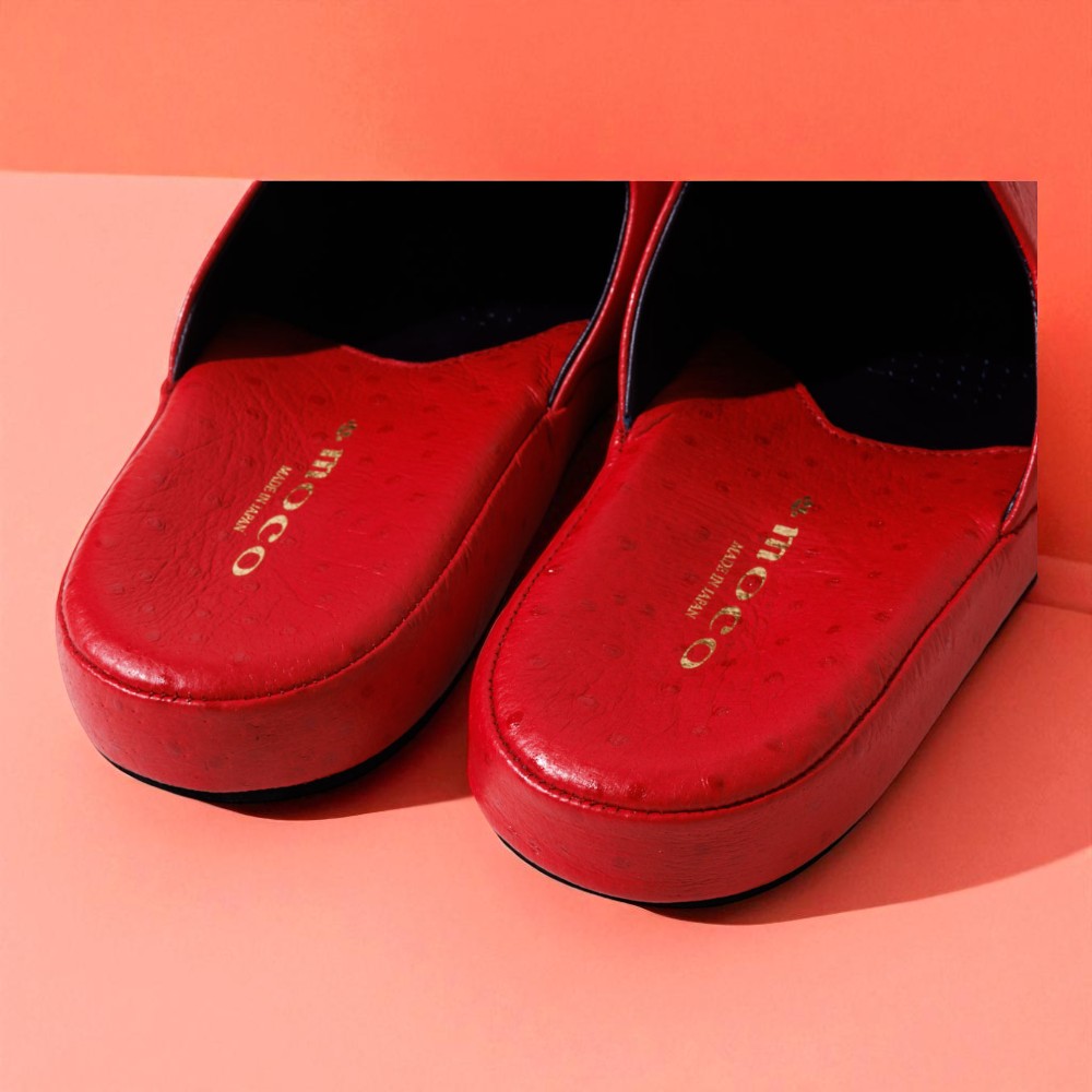 【10,000円引きクーポン 即日発送・限定各サイズ1足・送料無料】咲 Saki(サキ)|皇室職人の高級スリッパ レッド22.5~24.5cm