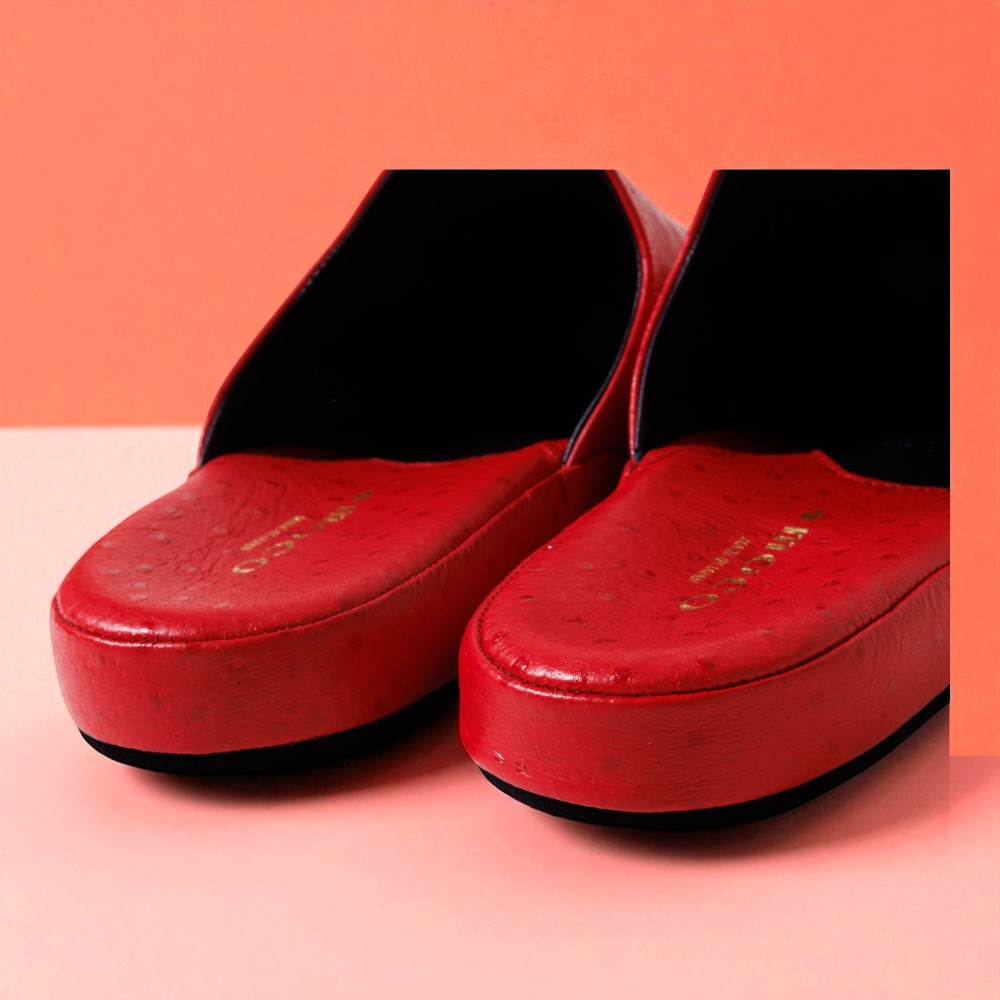 【10,000円引きクーポン 即日発送・限定各サイズ1足・送料無料】咲 Saki(サキ)|皇室職人の高級スリッパ レッド22.5~24.5cm