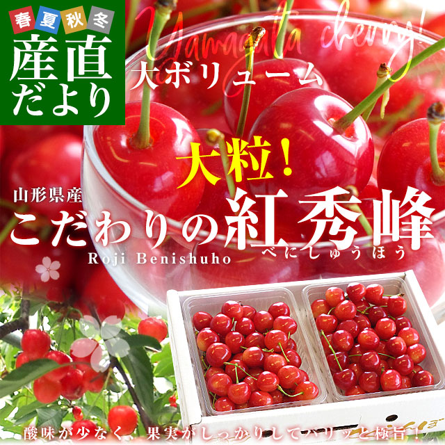 産地直送！山形県産さくらんぼ　紅秀峰2Lサイズ1キロバラ詰め　クール便