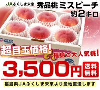 福島県より産地直送 JAふくしま未来 秀品桃 ミスピーチ 約2キロ