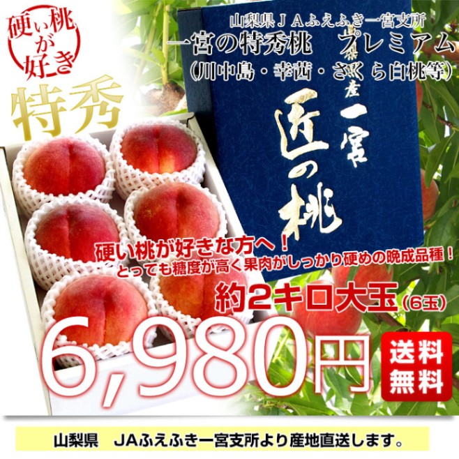 山梨県より産地直送 JAふえふき 一宮支所 一宮の特秀桃 プレミアム 約2