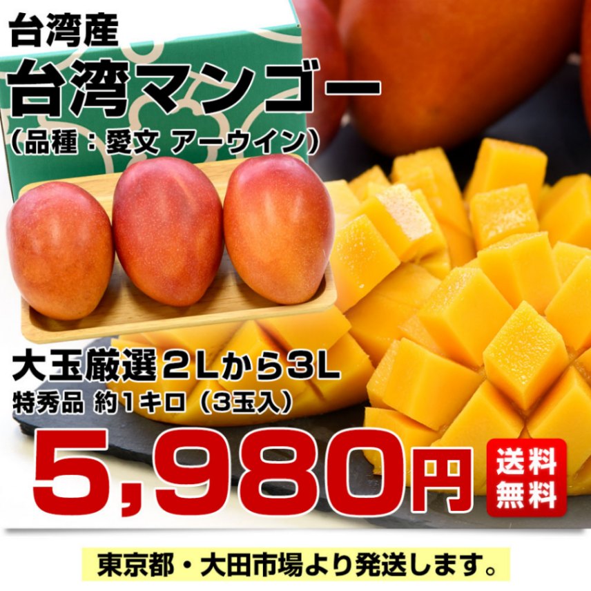 台湾産マンゴー 台湾産マンゴー希少品を限定空輸！「台湾プレミアム・マンゴー