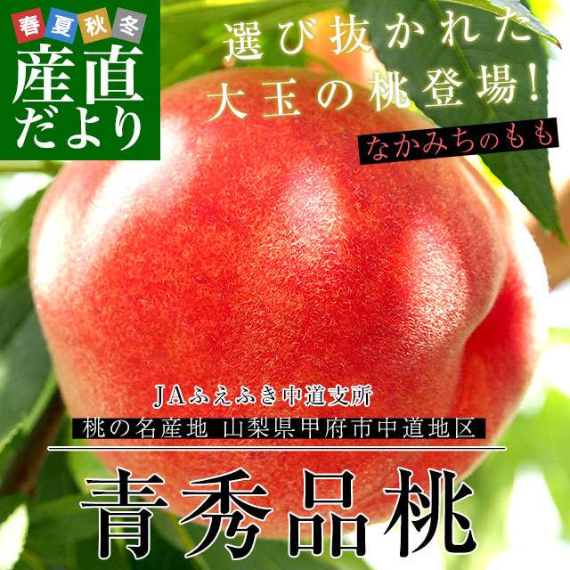 山梨県より産地直送 山梨JAふえふき中道支所 青秀品桃 約1.5キロ（4玉