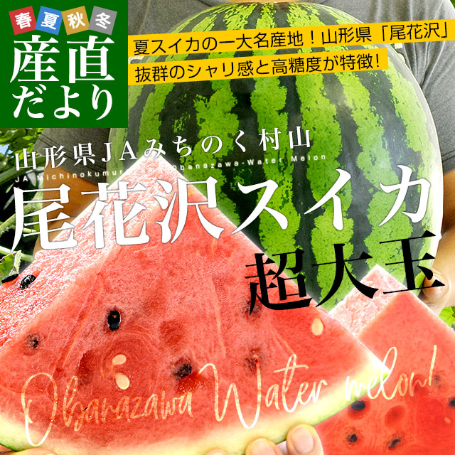山形県産 JAみちのく村山 尾花沢すいか ＜A品＞ 大玉5Lサイズ以上 1玉