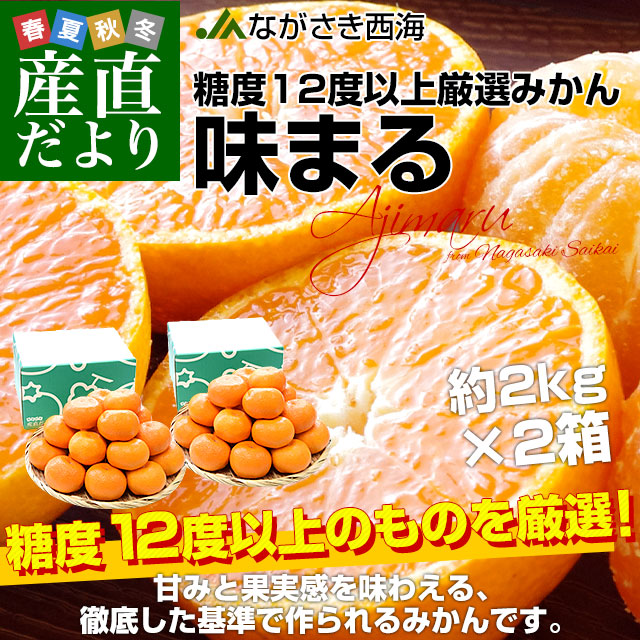 長崎県 JAながさき西海 味まる 約2キロ×2箱（合計32玉から48玉前後
