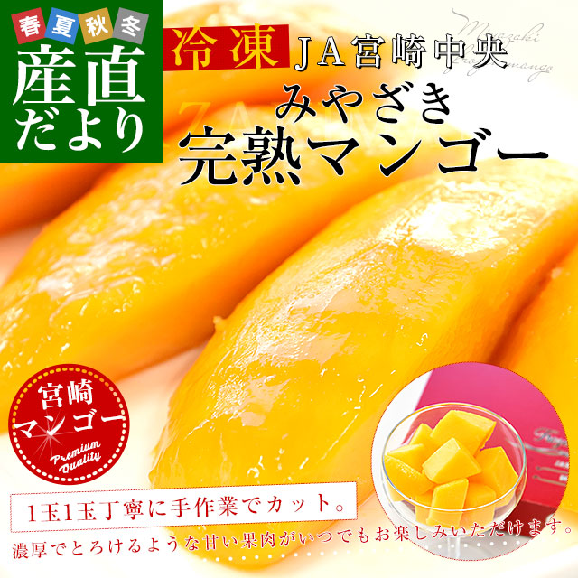 宮崎県産 完熟マンゴー フローズンチャンク 2kg 宮崎県から産地直送 JA宮崎中央 冷凍みやざき完熟マンゴー 1箱