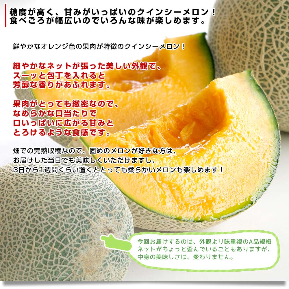 087糖度18度以上！茨城県旭村産クインシーメロン極4Lサイズ1箱3玉入り 087糖度18度以上！茨城県旭村産クインシーメロン極4Lサイズ1