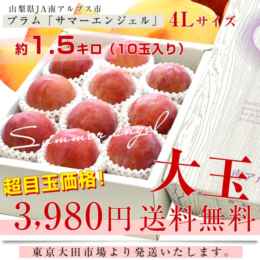 山梨県 JA南アルプス市 サマーエンジェル 約1.5キロ(10玉入り) 大玉4L