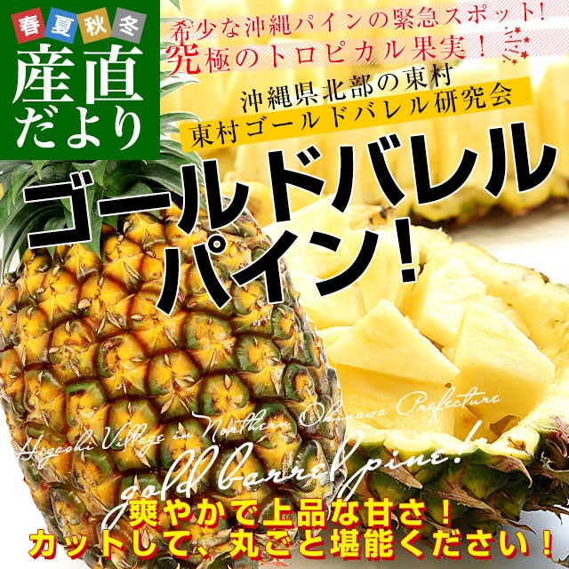 沖縄県北部の東村（ひがしそん）「ゴールドバレルパイン」約1.5キロ1玉