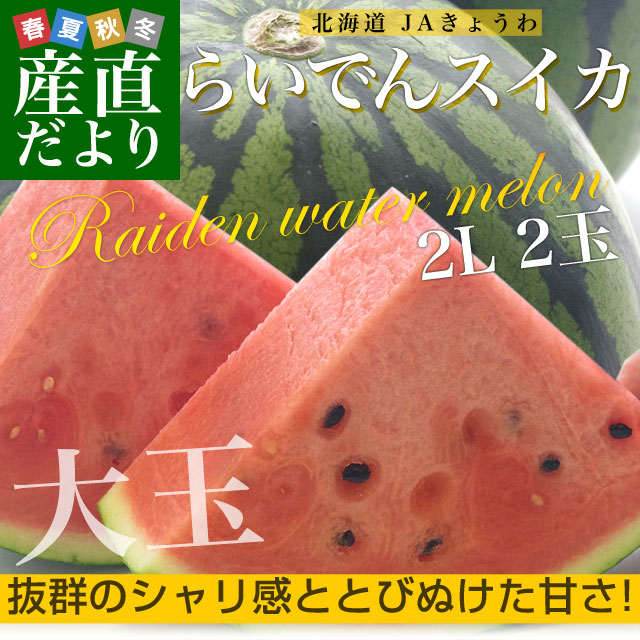 スイカ様 リクエスト 2点 まとめ商品 北海道産 JAきょうわ らいでんスイカ 秀品 2Lサイズ （6キロ×2玉