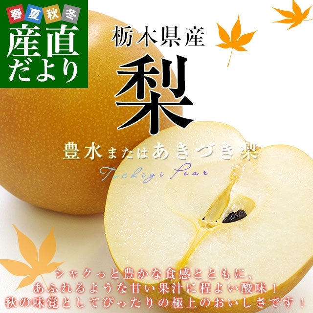 栃木県産 「梨」品種：豊水またはあきづき梨 優品以上 約1.8キロ