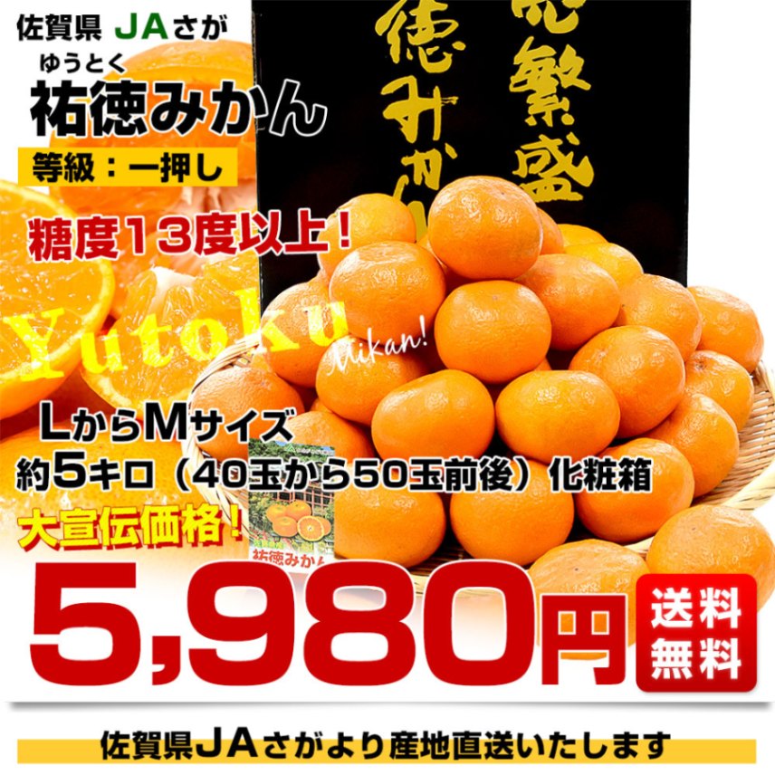佐賀県より産地直送 JAさが 祐徳(ゆうとく)みかん 等級：一押し