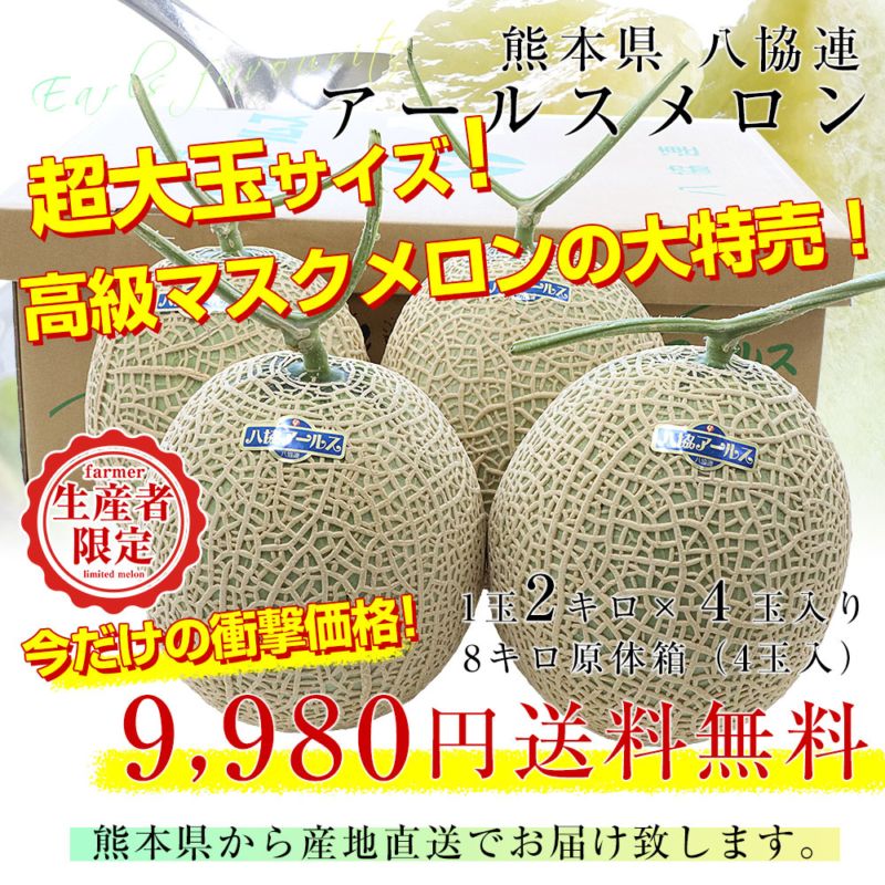 メロン☆購入前在庫＆プロフ確認お願い メロン ゆうかメロン 約8kg 大玉サイズ 青森産 冷蔵便 送料無料
