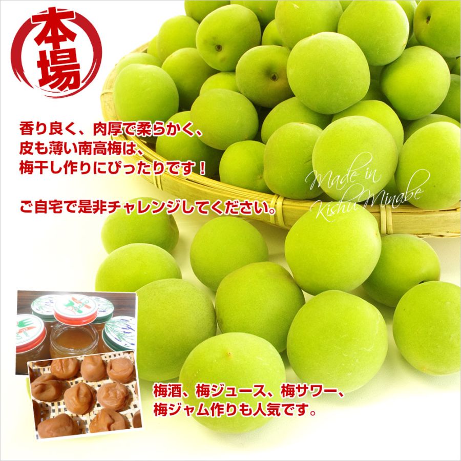 梅ページです 和歌山県産 JAわかやま 紀州の南高梅 Lサイズ 秀品 約2キロ（80玉から