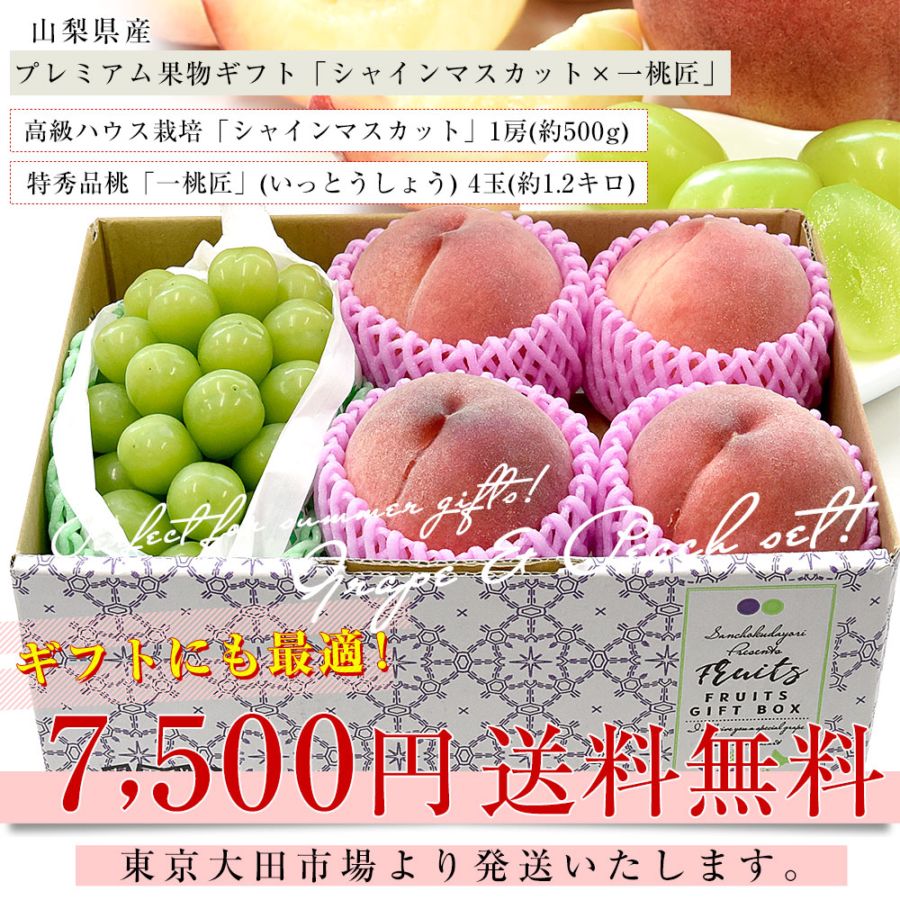 山梨県産 プレミアム果物ギフト「シャインマスカット×一桃匠」 送料
