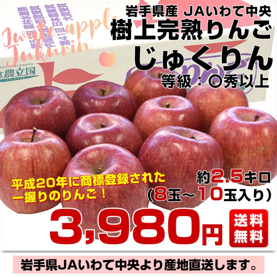 お歳暮 ギフト】岩手県から産地直送 JAいわて中央 樹上完熟りんご