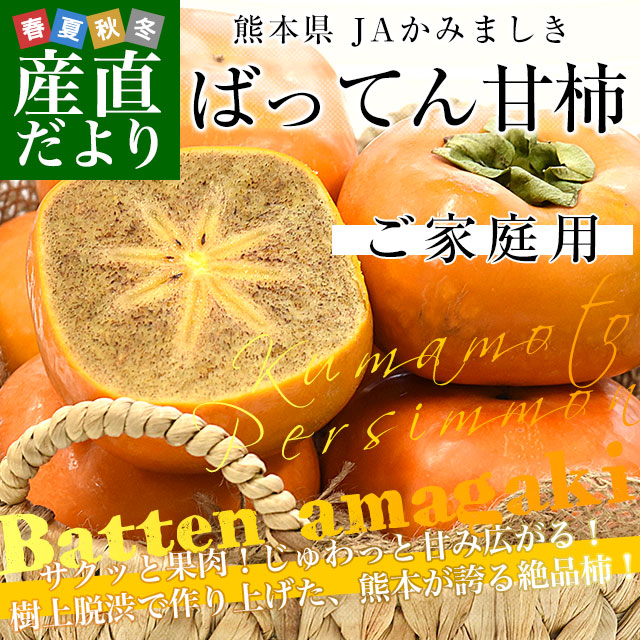 熊本県から産地直送 JAかみましき ばってん甘柿 ご家庭用 3Lから4L