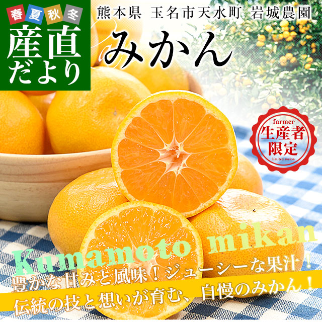 ミカン 楽天市場】みかん 9kg (3kg×3箱) 味咲みかん 品種おまかせ 秀品 熊本県