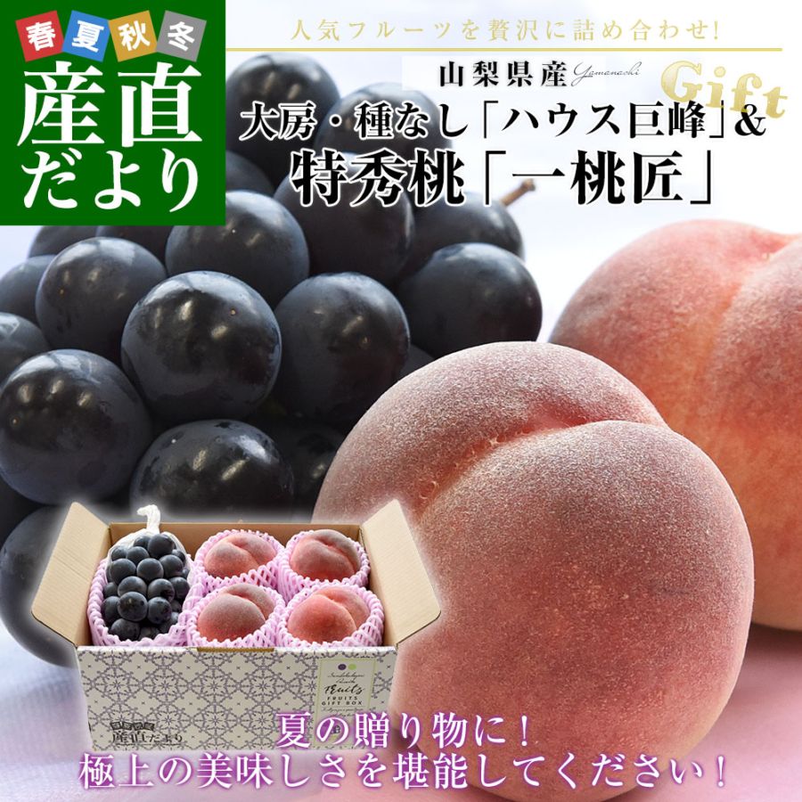 クラウンメロン×種無しピオーネ ギフト 贈答用 化粧箱 クール便