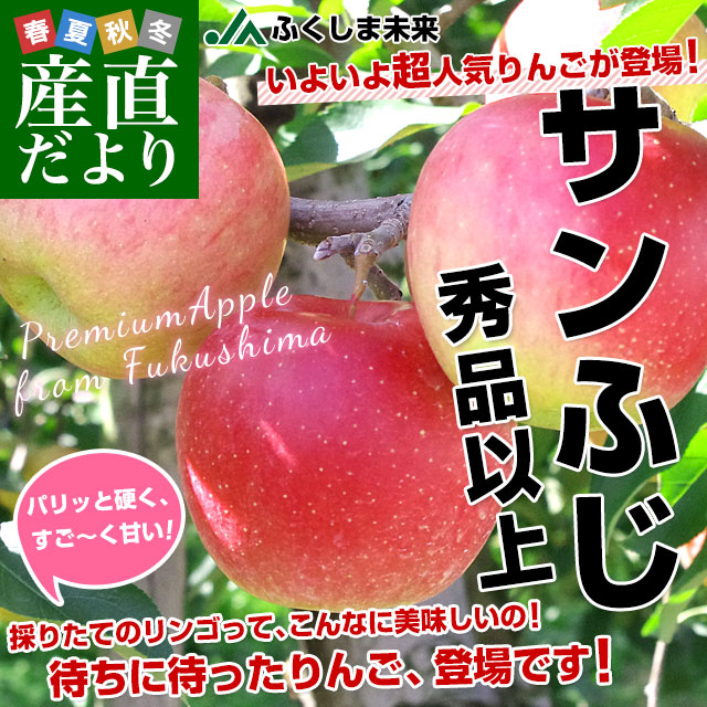 ■送料無料■ 福島産りんご【サンふじ】優品(家庭用以上秀品未満) 超特大8玉－大玉12玉MIX (01) 訳あり サンふじ りんご 約13.5kg（9kg箱+4.5kg箱）（27〜75