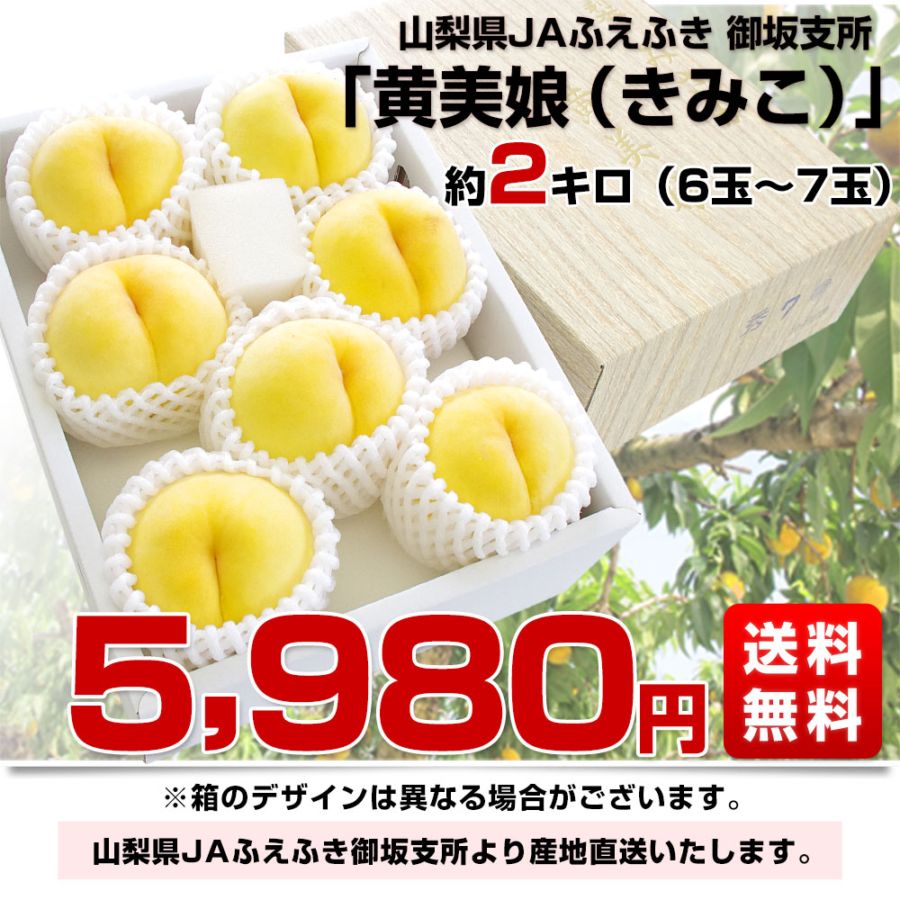 山梨県より産地直送 JAふえふき 御坂の桃 「黄美娘（きみこ）」 約2