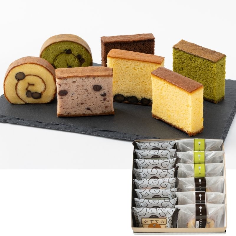 詰め合わせ7種14個 (カステラ8個/ロール6個)