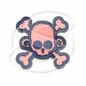�ѥå� SkullMonkey Crossbones �ɽ� Girly patch-00038-girly �ߥ륹�ڥå���󥭡�
