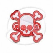 �ѥå� SkullMonkey Crossbones �ɽ� Red-White patch-00038-redwhite �ߥ륹�ڥå���󥭡�