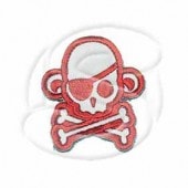 �ѥå� SkullMonkey Pirate �ɽ� Red-White patch-00040-redwhite �ߥ륹�ڥå���󥭡�