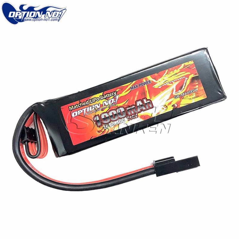 GB-MAX0012 MAX POWER LiPo 7.4V 1900mAh 40C OPTION NO.1