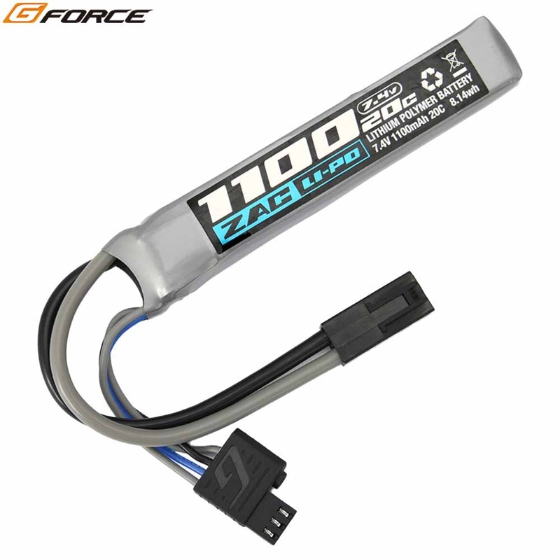 �Хåƥ꡼ ZAC LiPo 7.4V 1100mAh ������Хåե����塼�֥��� ZAC253 G FORCE