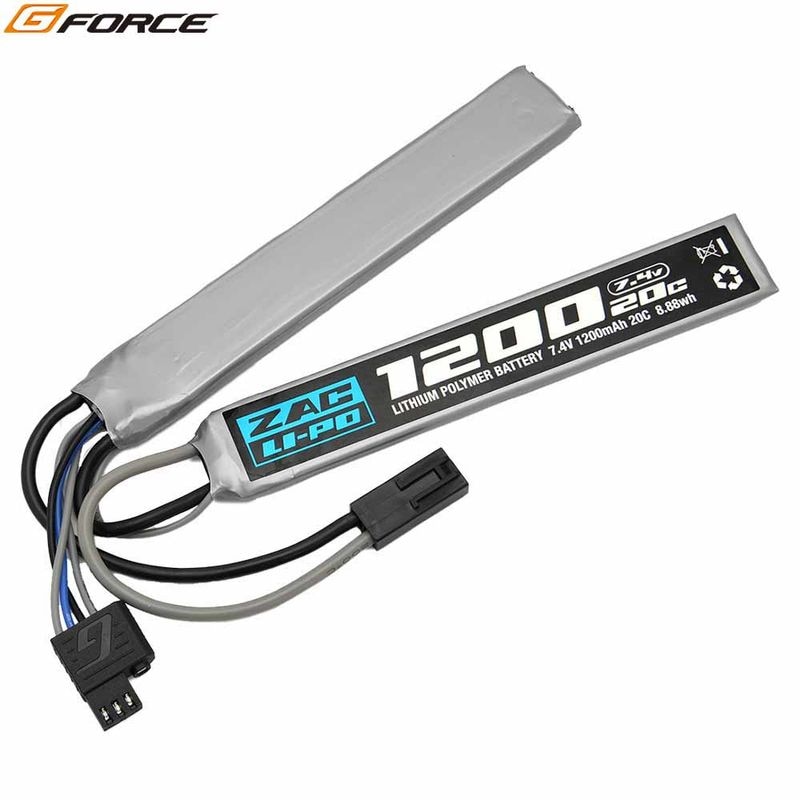 �Хåƥ꡼ ZAC LiPo 7.4V 1200mAh SOPMOD �б� ���ɥ�ѥå� ZAC256 G FORCE