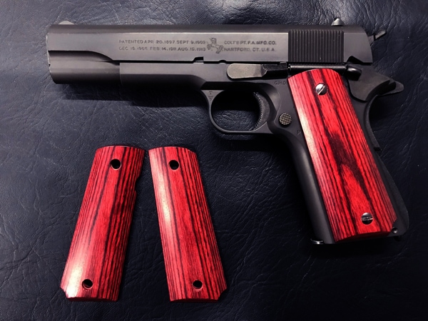 PANDORA ARMS 木製グリップ スムース レッド GM M1911/M45A1対応 AWG