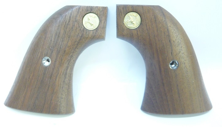 六研製タナカSAAガスガン用パール調グリップ純銀メダリオン付 六研製