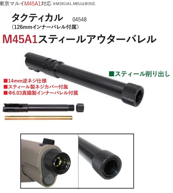 WII TECH アウターバレル Tactical Black Fe CNC 東京マルイ M45A1対応